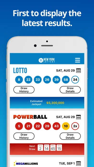 Capturas de pantalla de NY Lotto Results
