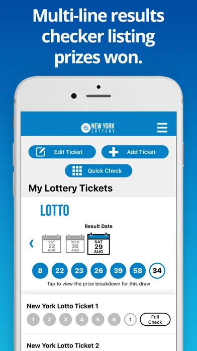 Capturas de pantalla de NY Lotto Results