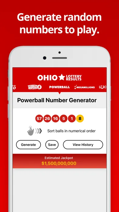 Capturas de tela do Ohio Lottery Numbers