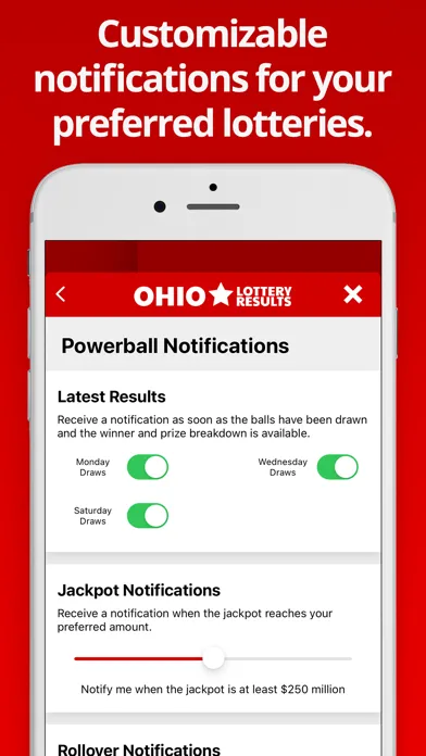 Capturas de tela do Ohio Lottery Numbers