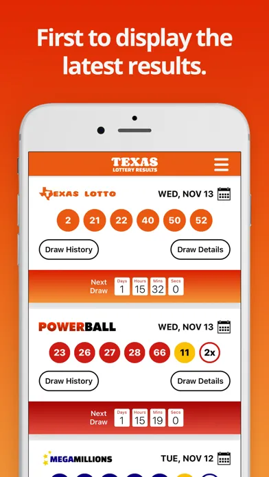 Zrzuty ekranu Texas Lotto Results