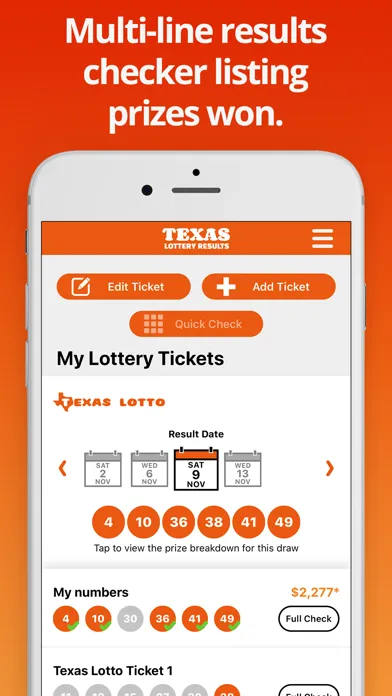 Zrzuty ekranu Texas Lotto Results