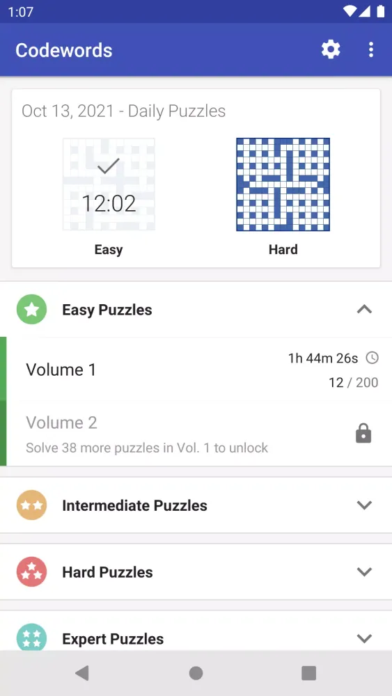 ภาพหน้าจอของ Codeword Puzzles (Crosswords)