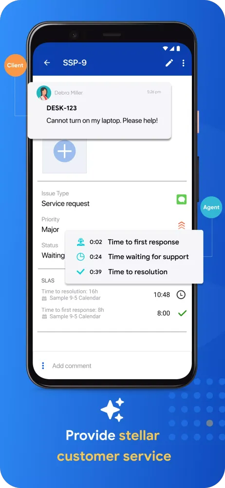 ภาพหน้าจอของ Mobility for Jira - Team