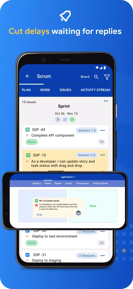 ภาพหน้าจอของ Mobility for Jira - Team