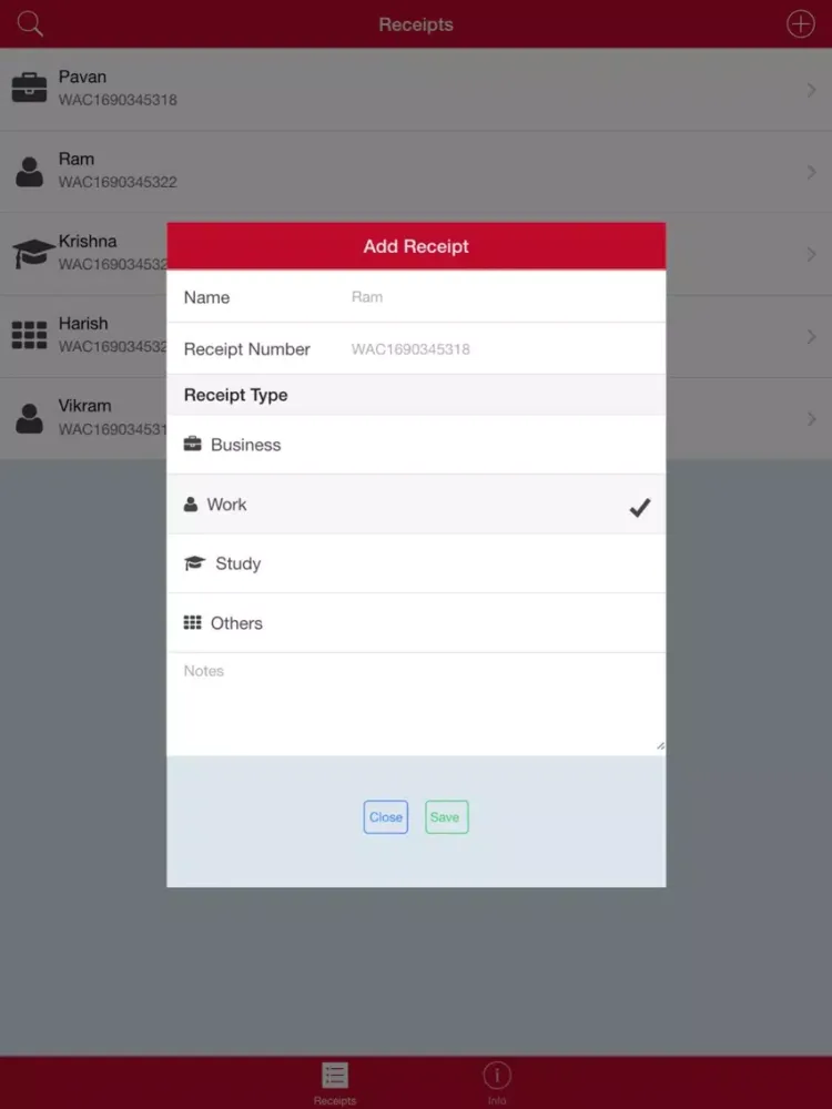 Ảnh chụp màn hình của Immi Hub iPad 