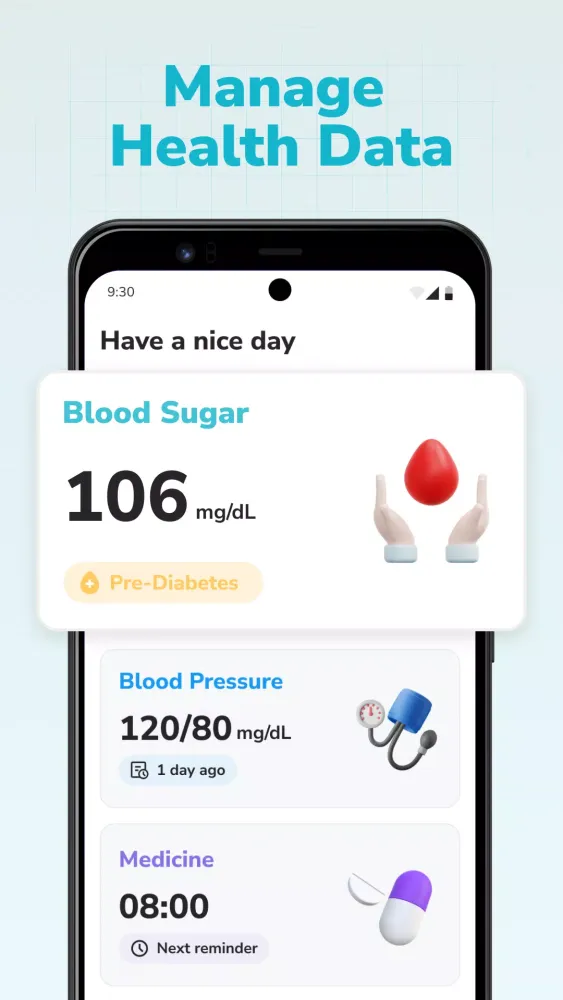 Blood Sugar & Pressure Tracker 스크린샷