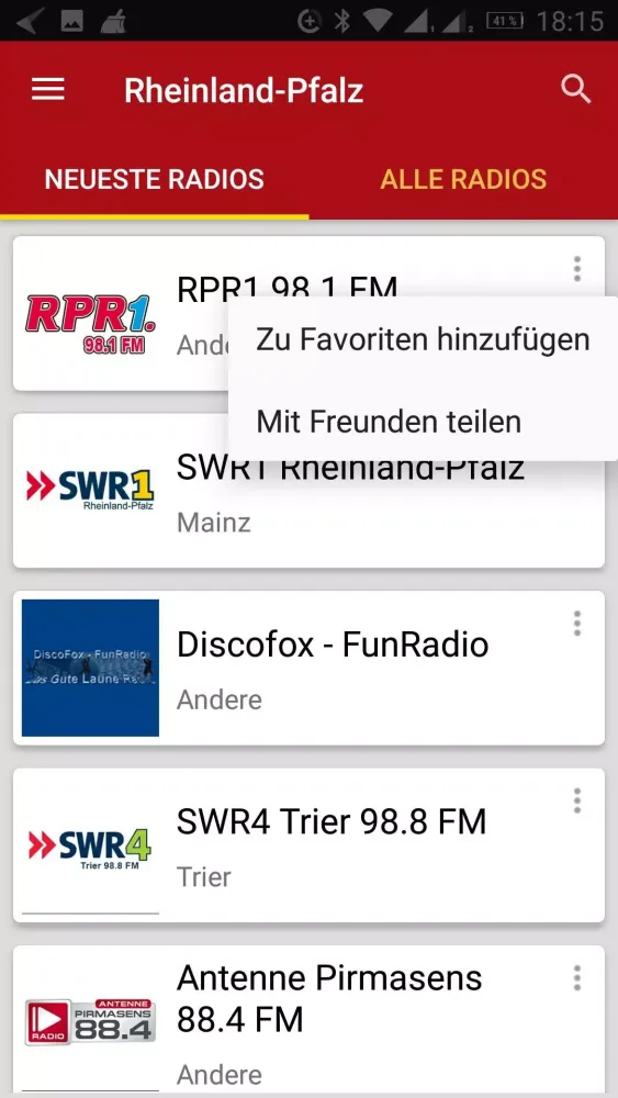 Radiosender aus RheinlandPfalz Screenshots