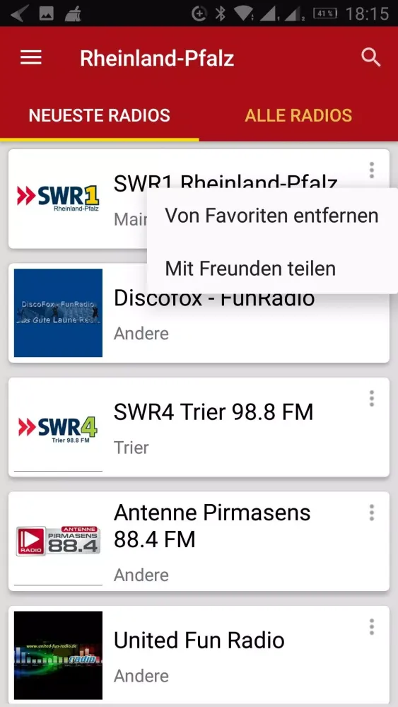 Radiosender aus RheinlandPfalz Screenshots