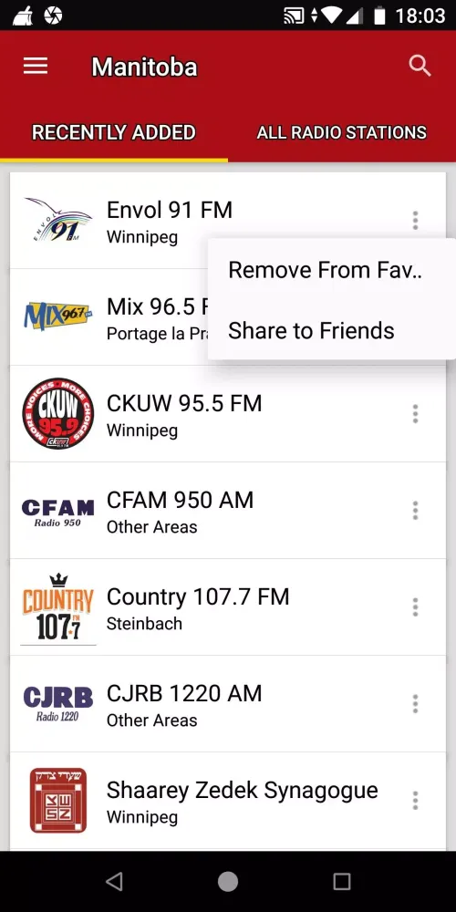 Manitoba Radio Stations-Canada Screenshots