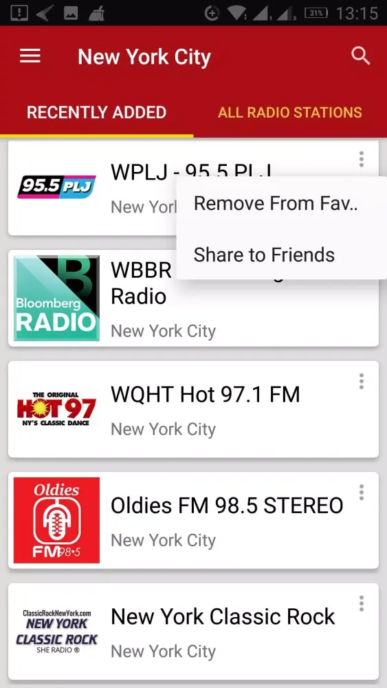 New York City Radio Stations应用截图