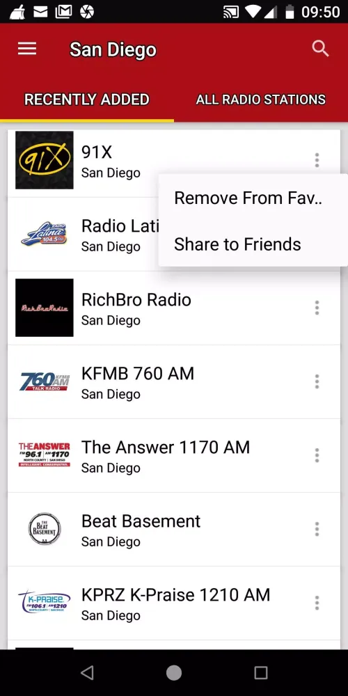 San Diego Radio Stations 스크린샷