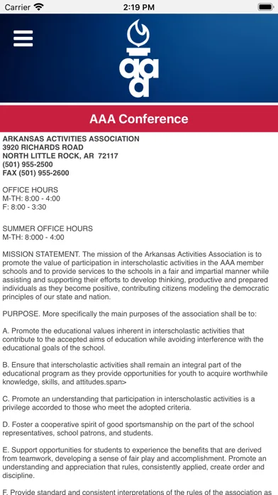 Arkansas Activities Assoc Screenshots
