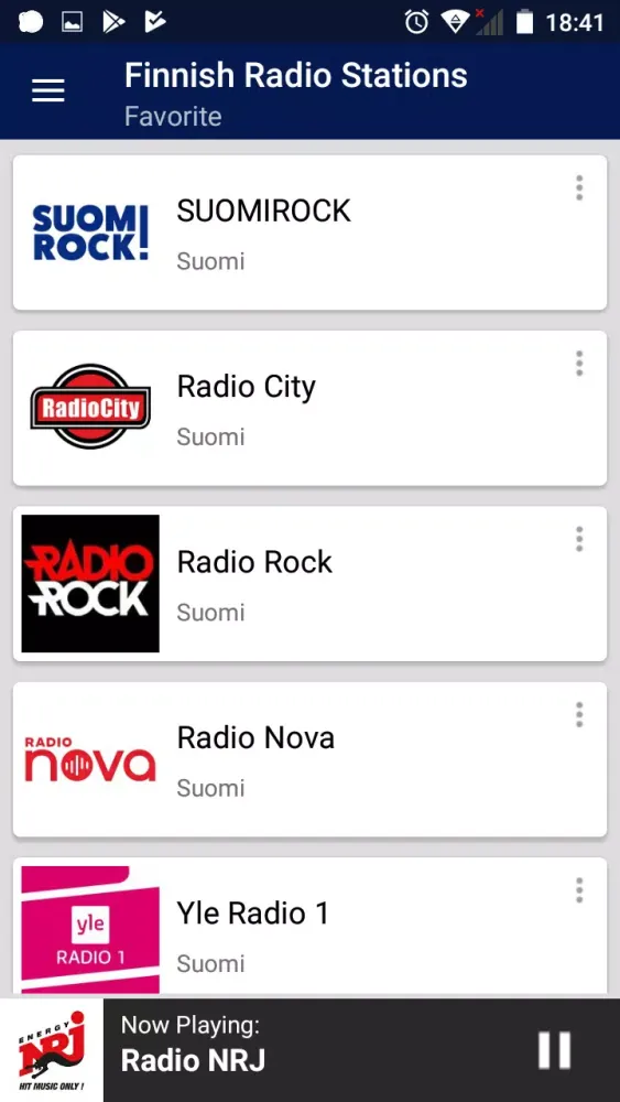 Ảnh chụp màn hình của Finnish Radio Stations
