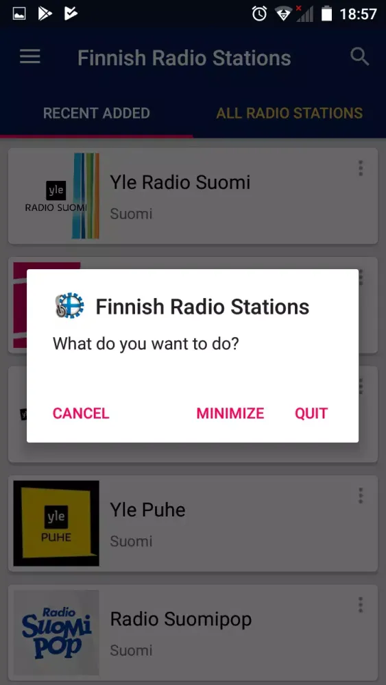 Ảnh chụp màn hình của Finnish Radio Stations