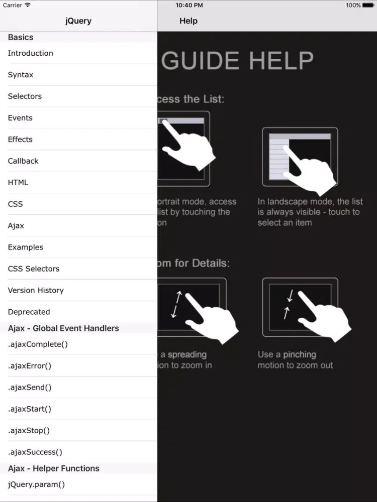 jQuery Pro Quick Guide iPad 应用截图
