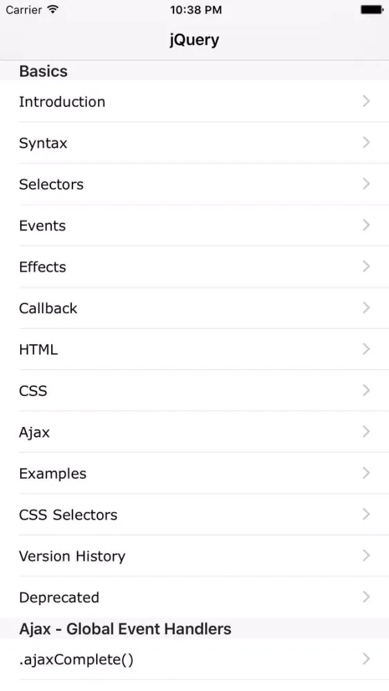 jQuery Pro Quick Guide应用截图