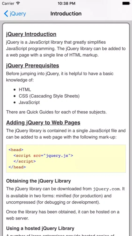 jQuery Pro Quick Guide应用截图