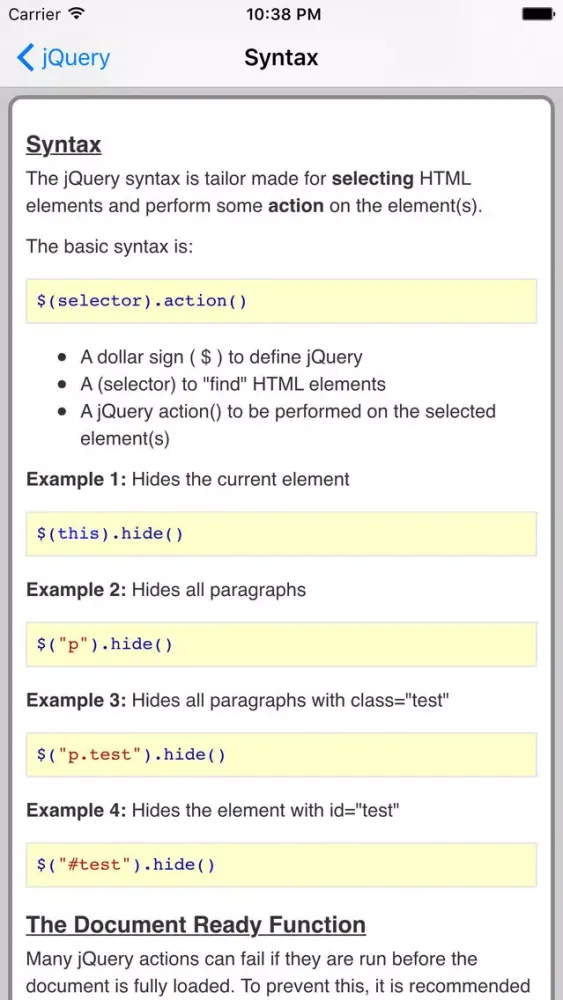 jQuery Pro Quick Guide应用截图