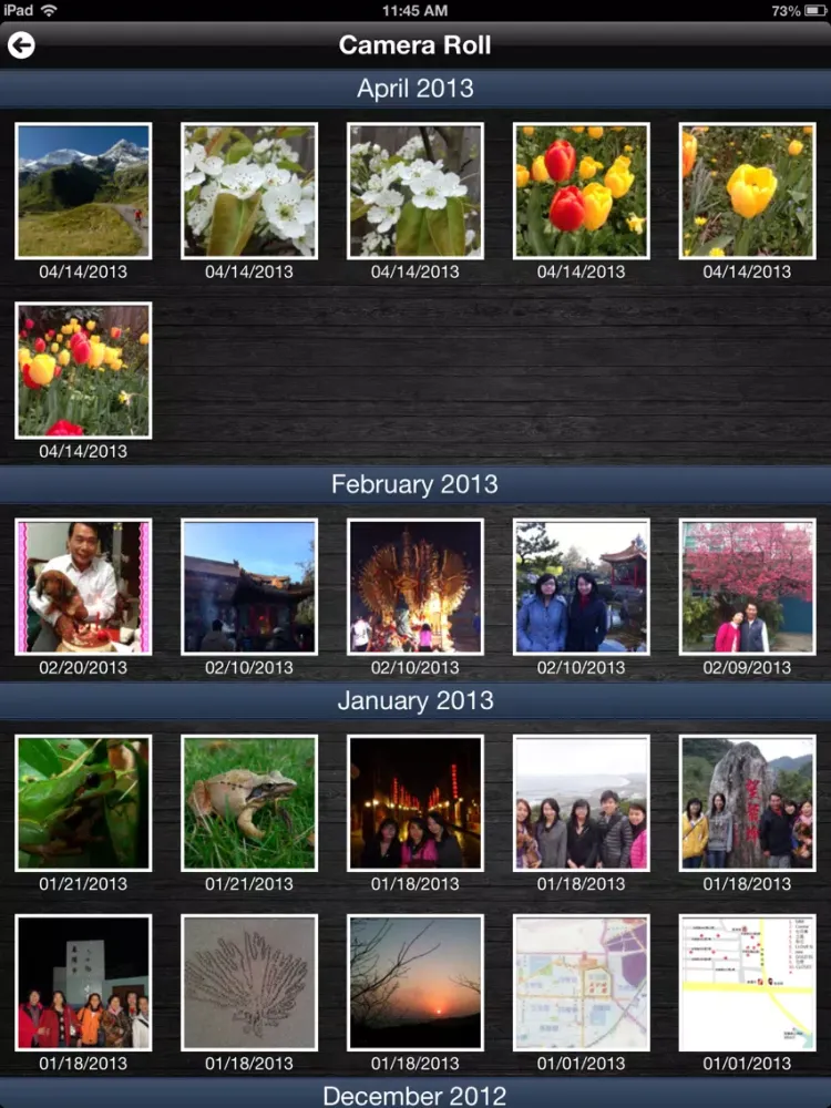 Capturas de tela do Timeless Photo Album iPad 