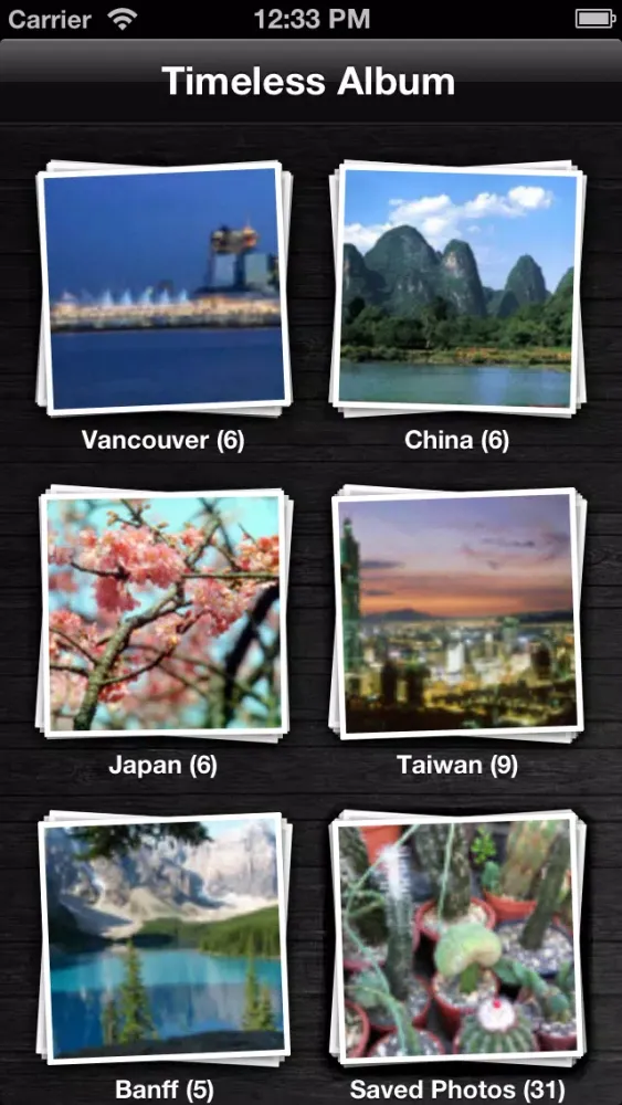 Capturas de tela do Timeless Photo Album