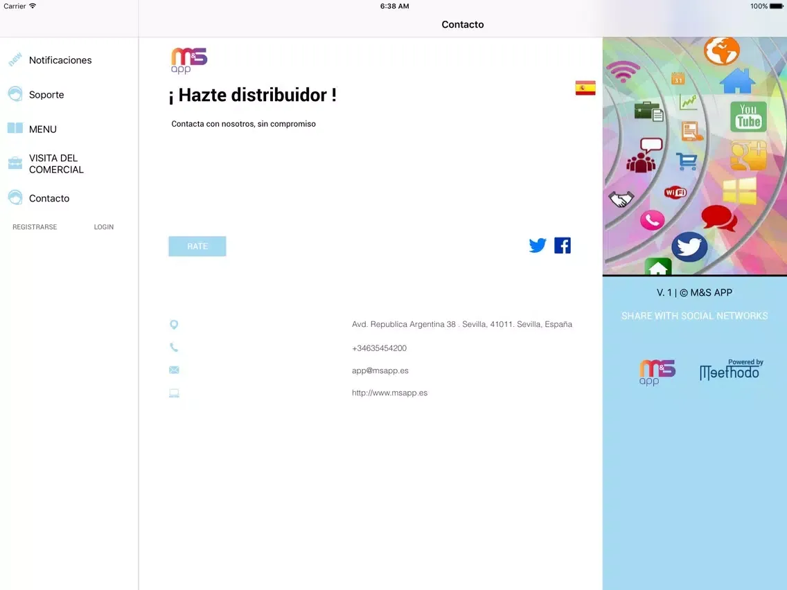 Tangkapan layar M&S APP iPad 