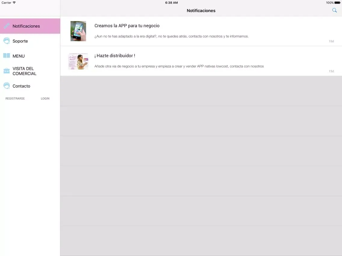 Tangkapan layar M&S APP iPad 