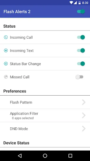 Ảnh chụp màn hình của Flash Alerts 2