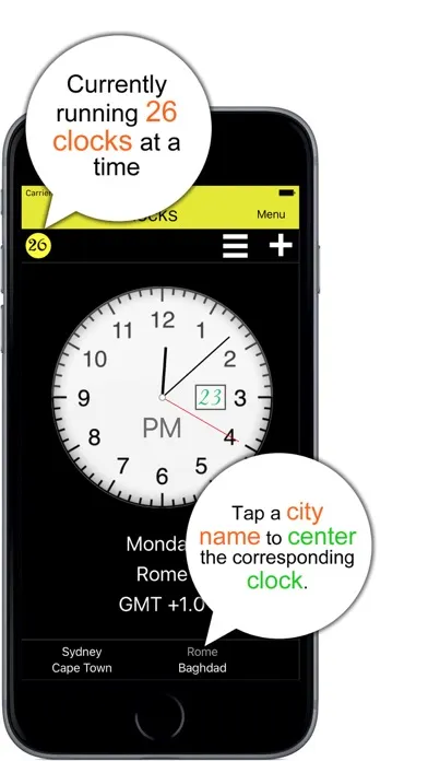 Tangkapan skrin aClocks - International Clocks