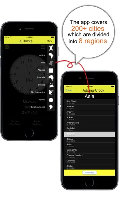 Tangkapan skrin aClocks - International Clocks