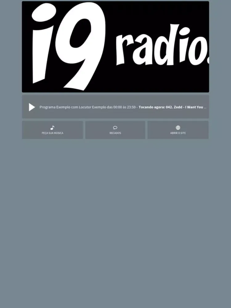 Tangkapan skrin i9 Rádio.com iPad 