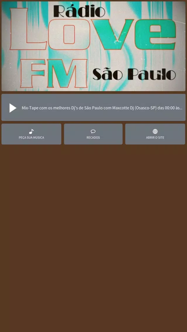 Capturas de tela do Rádio Love FM São Paulo