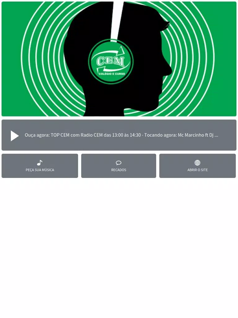 Tangkapan layar Rádio CEM FM iPad 