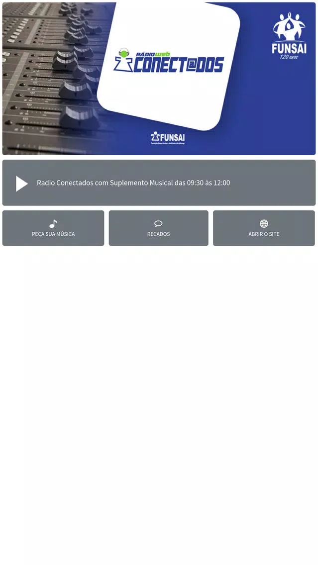 Capturas de tela do Rádio Conectados FUNSAI