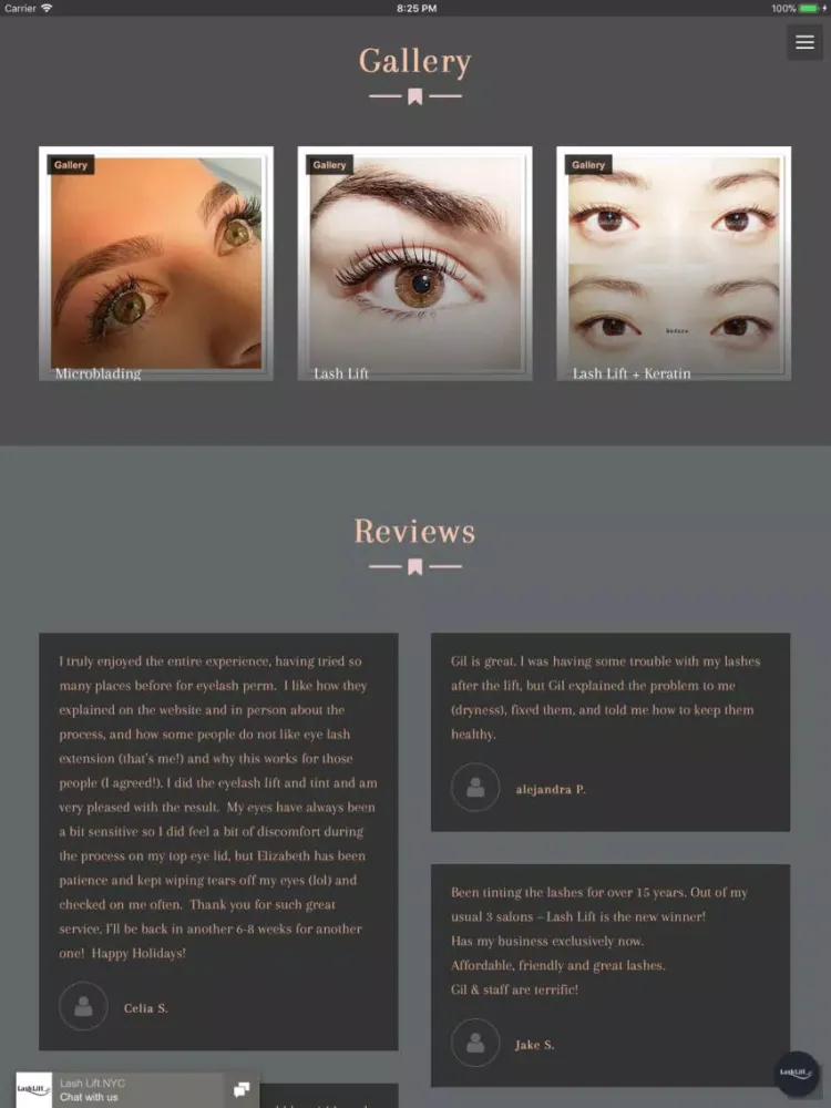 Lash Lift NYC iPad  スクリーンショット