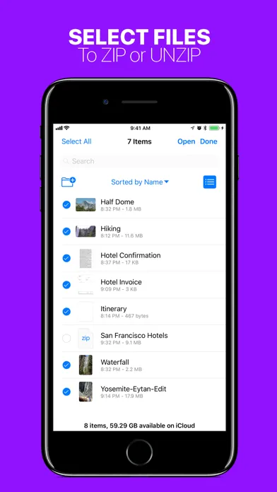 ภาพหน้าจอของ Compress Files with Zipped