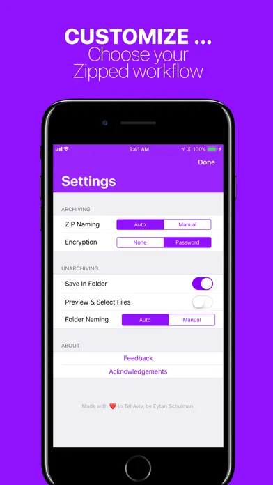 ภาพหน้าจอของ Compress Files with Zipped