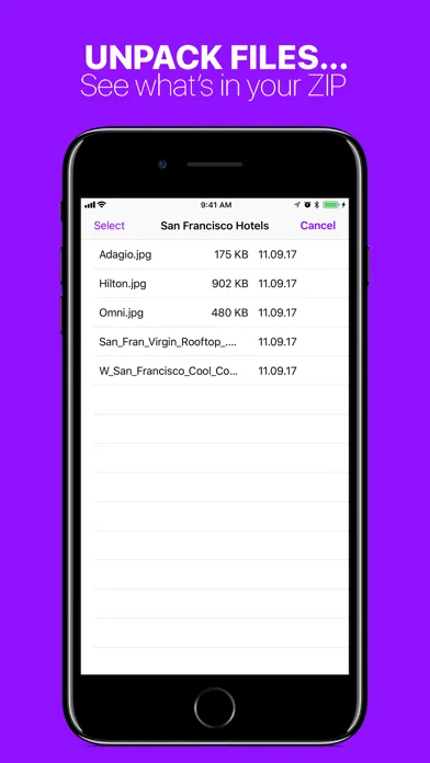 ภาพหน้าจอของ Compress Files with Zipped