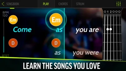 Capturas de tela do FourChords Guitar Songbook