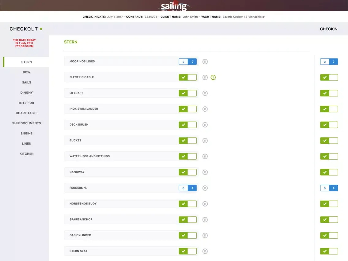 Sailing Charter Checklist iPad  Screenshots