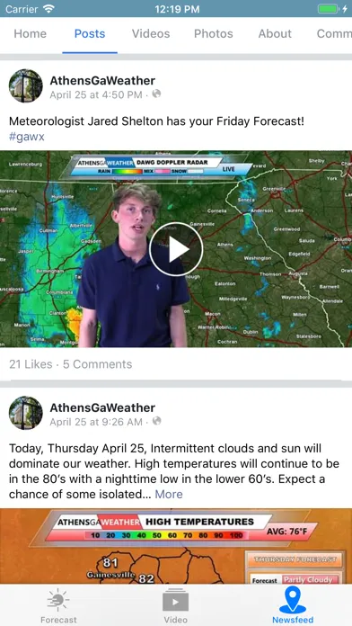 Athens Georgia Weather Ekran Görüntüleri