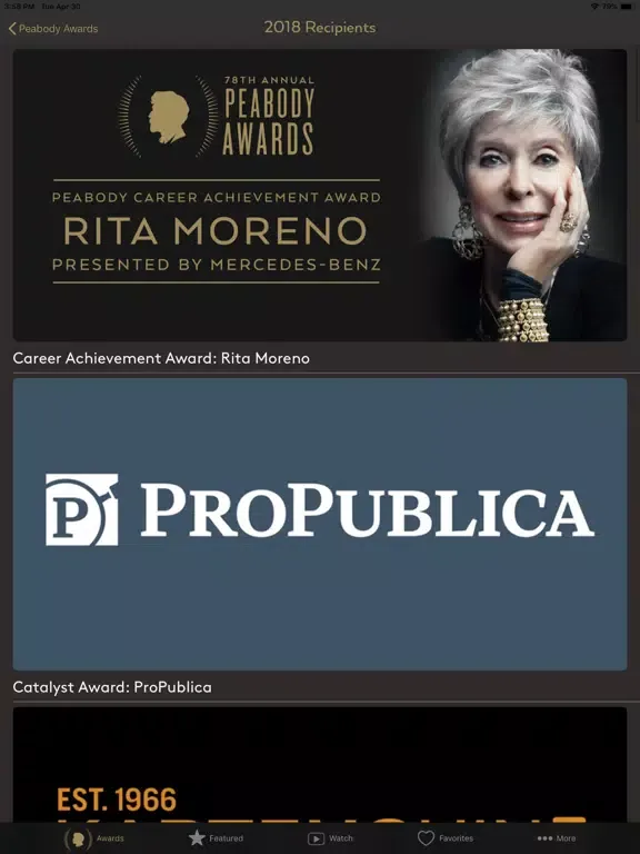 تصاویر Peabody Awards iPad 