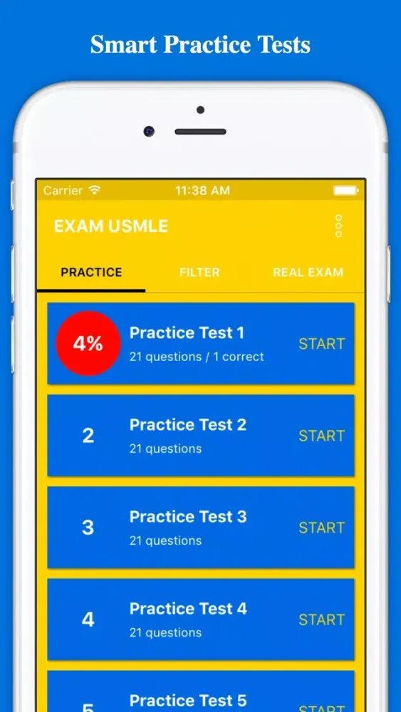 Ảnh chụp màn hình của 600 USMLE Exam Prep Tests
