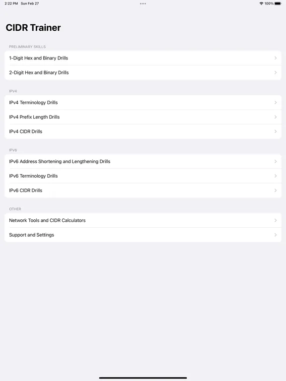 CIDR Trainer iPad  Screenshots