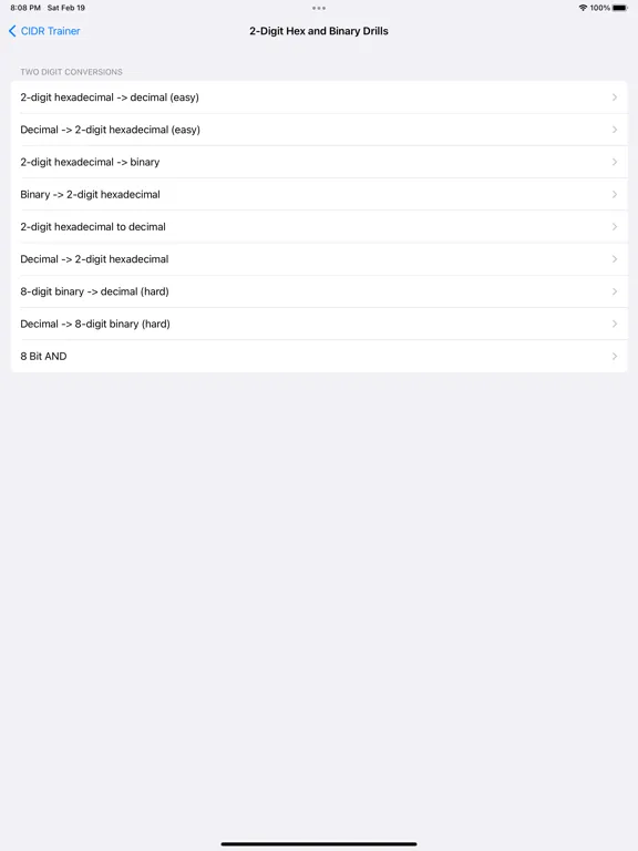 CIDR Trainer iPad  Screenshots