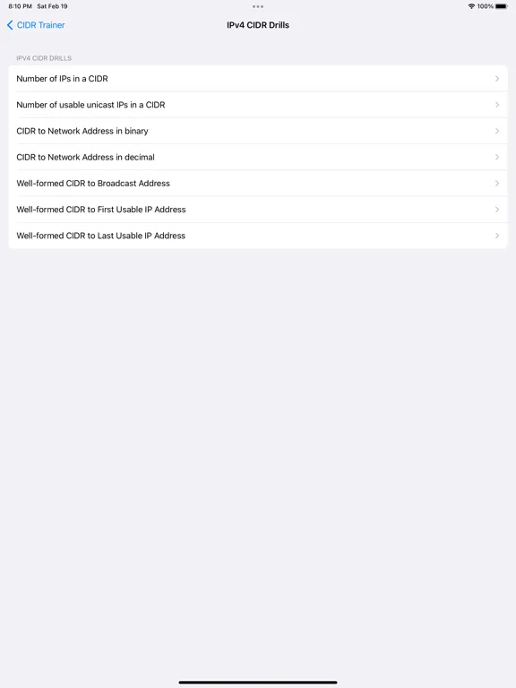 CIDR Trainer iPad  Screenshots