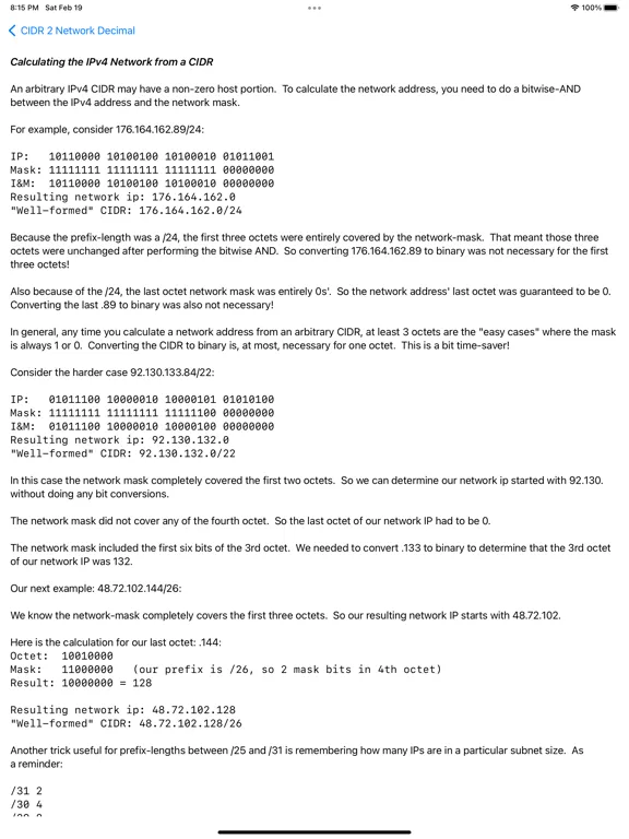 CIDR Trainer iPad  Screenshots