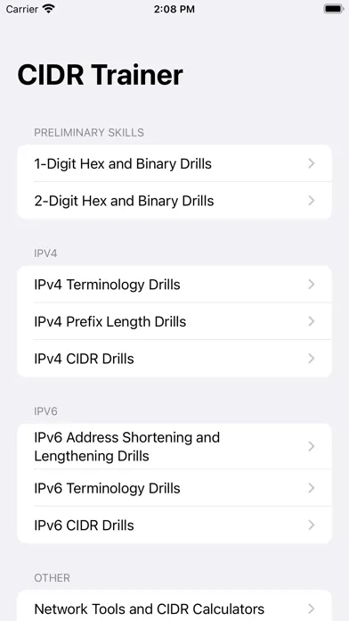 CIDR Trainer Screenshots
