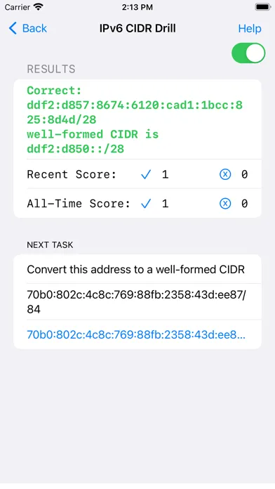 CIDR Trainer Screenshots