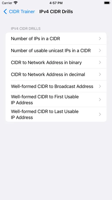 CIDR Trainer Screenshots